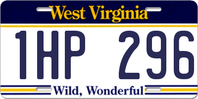WV license plate 1HP296
