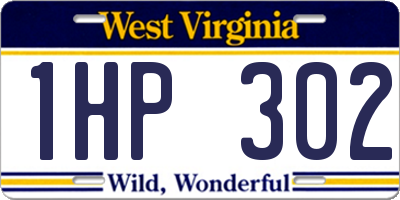 WV license plate 1HP302