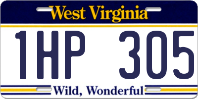 WV license plate 1HP305