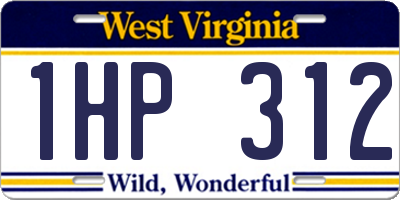 WV license plate 1HP312