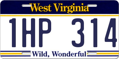 WV license plate 1HP314