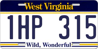 WV license plate 1HP315