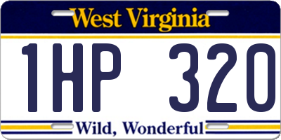WV license plate 1HP320