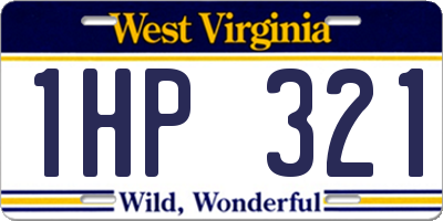 WV license plate 1HP321