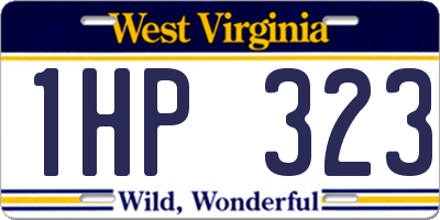 WV license plate 1HP323