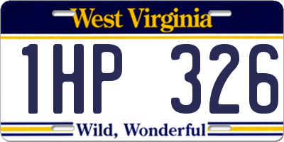 WV license plate 1HP326