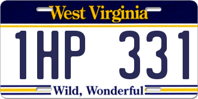 WV license plate 1HP331