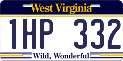 WV license plate 1HP332