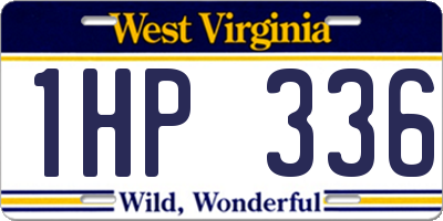 WV license plate 1HP336