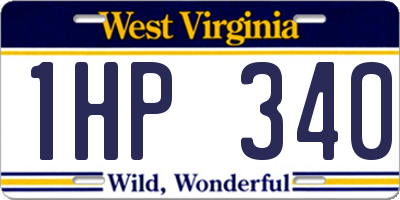 WV license plate 1HP340