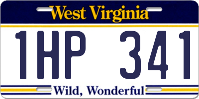 WV license plate 1HP341