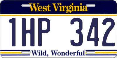 WV license plate 1HP342