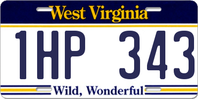 WV license plate 1HP343
