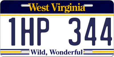 WV license plate 1HP344