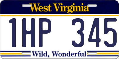 WV license plate 1HP345