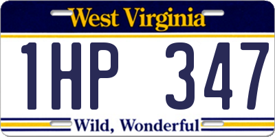 WV license plate 1HP347