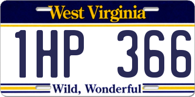 WV license plate 1HP366