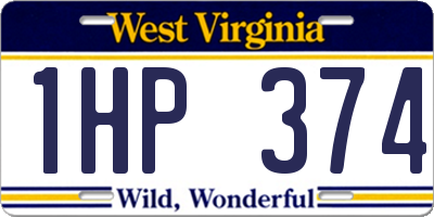 WV license plate 1HP374