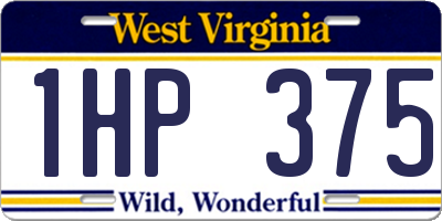 WV license plate 1HP375