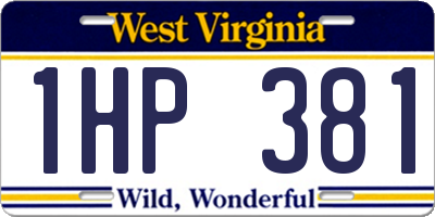 WV license plate 1HP381