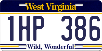 WV license plate 1HP386