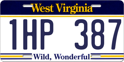 WV license plate 1HP387