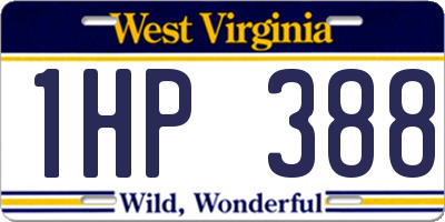 WV license plate 1HP388
