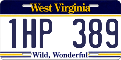 WV license plate 1HP389