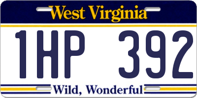 WV license plate 1HP392
