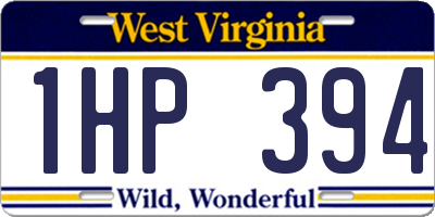 WV license plate 1HP394