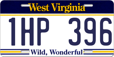 WV license plate 1HP396
