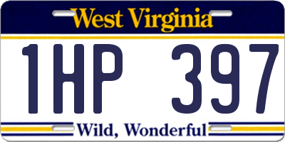 WV license plate 1HP397