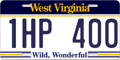 WV license plate 1HP400