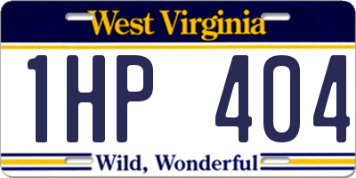 WV license plate 1HP404