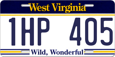 WV license plate 1HP405