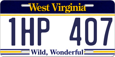 WV license plate 1HP407