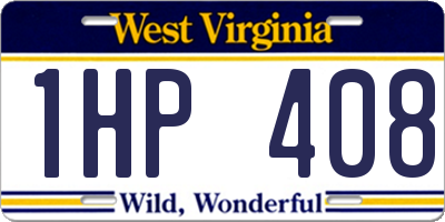 WV license plate 1HP408