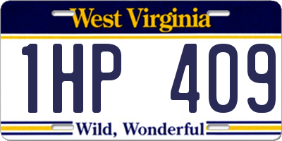 WV license plate 1HP409