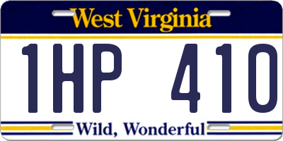 WV license plate 1HP410