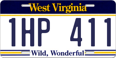 WV license plate 1HP411