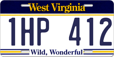 WV license plate 1HP412