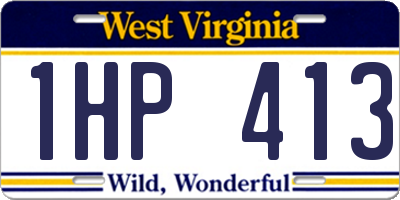 WV license plate 1HP413
