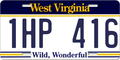 WV license plate 1HP416