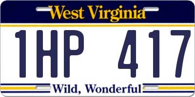 WV license plate 1HP417