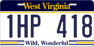 WV license plate 1HP418