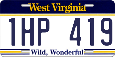 WV license plate 1HP419