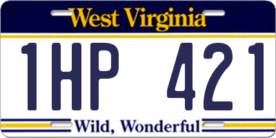 WV license plate 1HP421