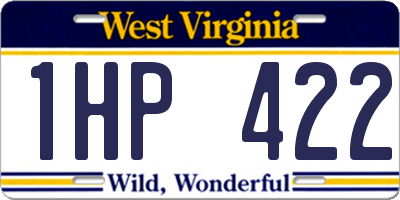 WV license plate 1HP422