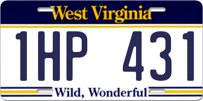 WV license plate 1HP431