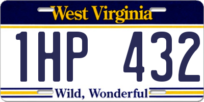 WV license plate 1HP432